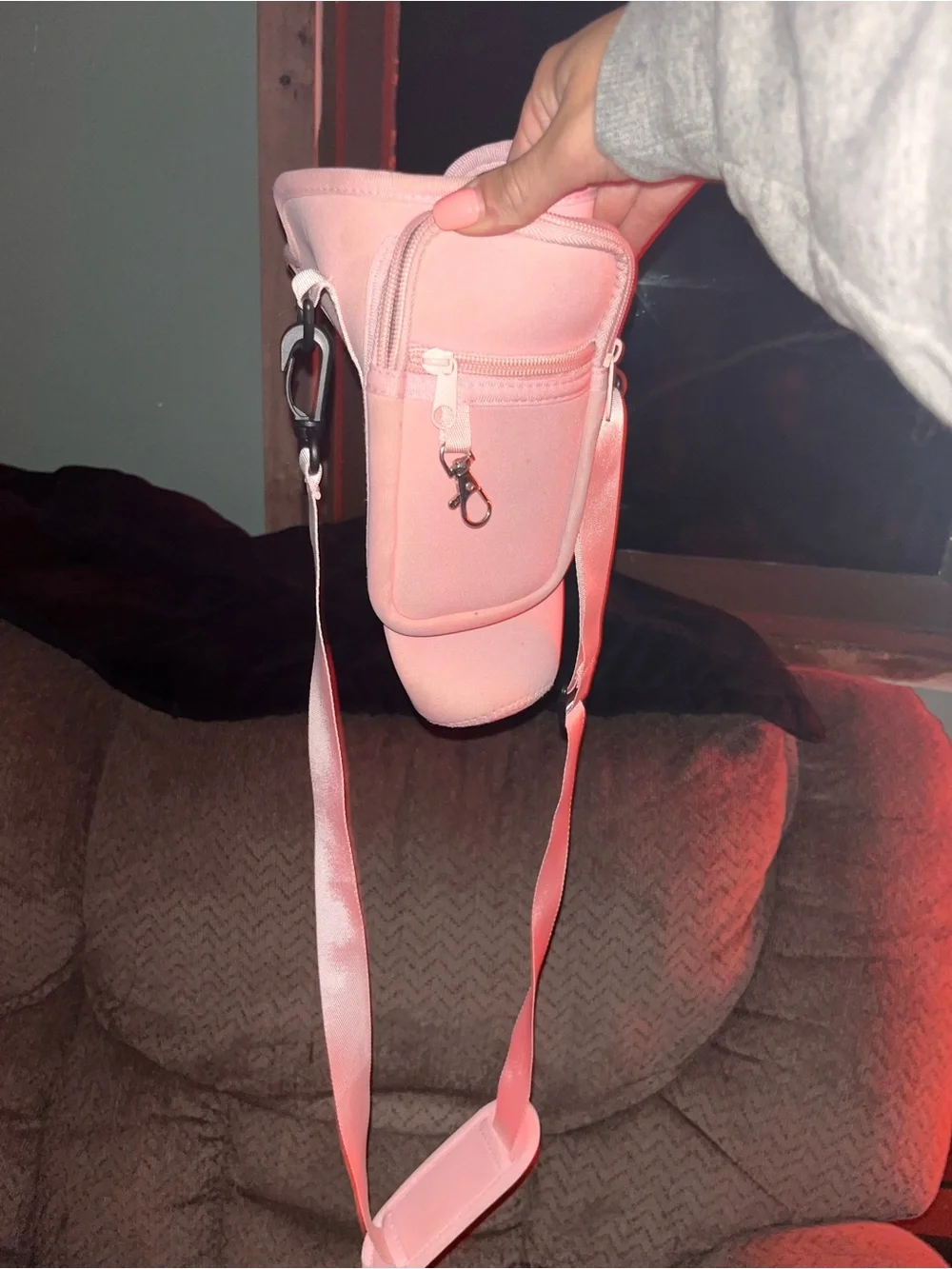 Pink Crossbody Bottle Bag - Lightweight Hands-Free Carry
